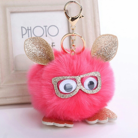 Accessories - 😍Sparkly Owl Pom Pom Keychain😍